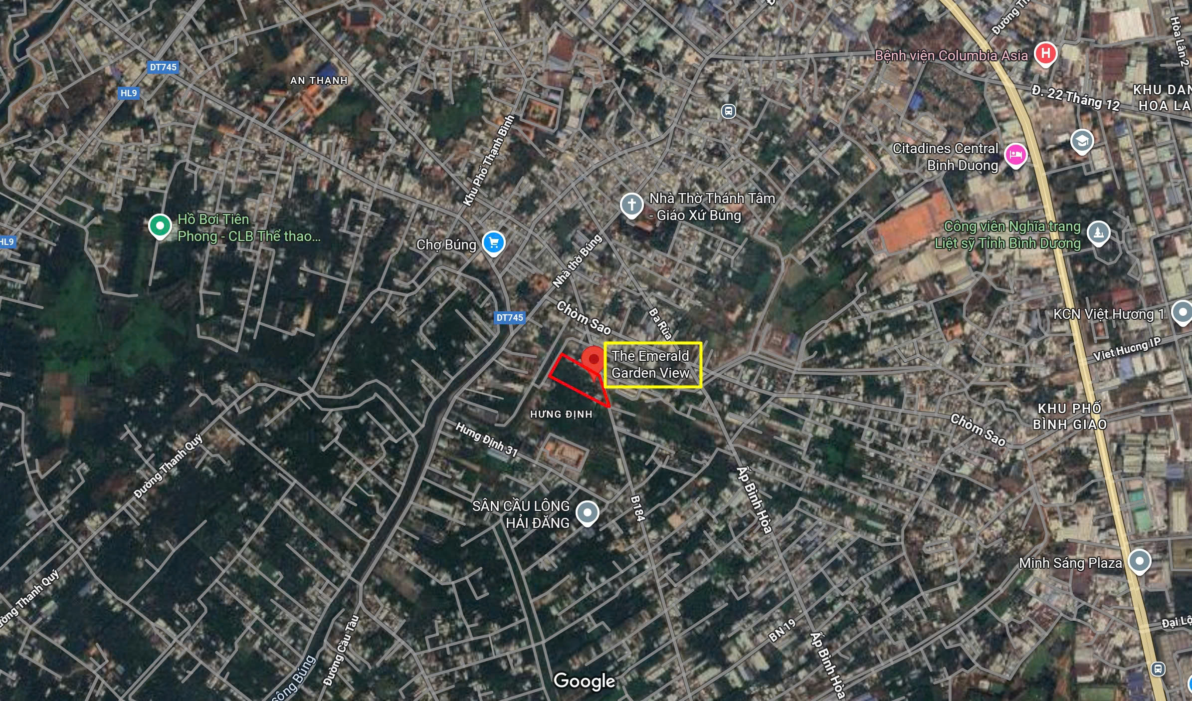 Tọa độ vị trí The Emerald Garden View 